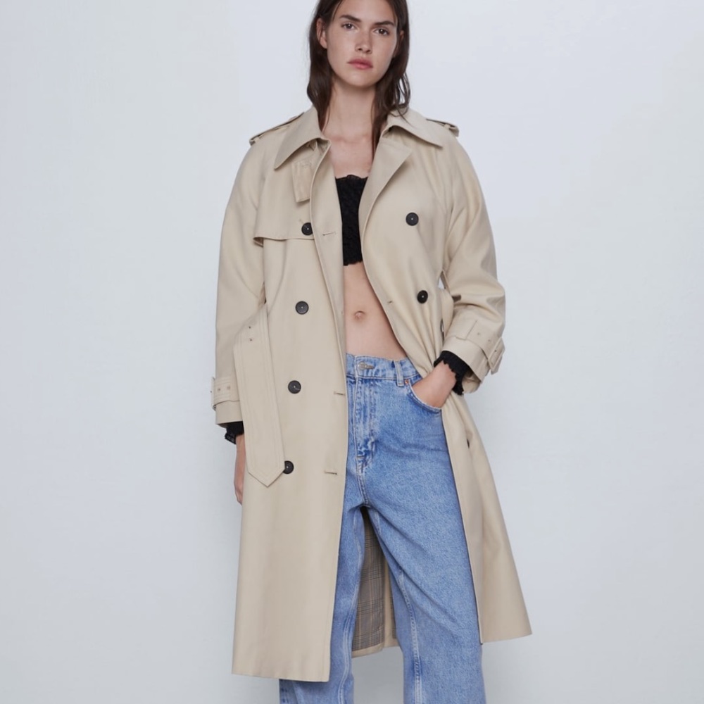 ZARA belted camel trench coat
